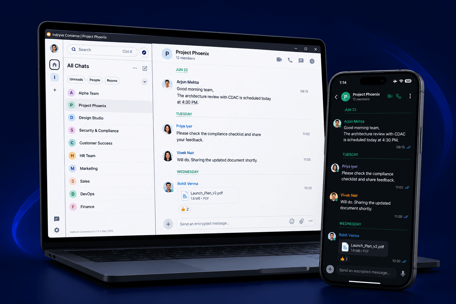 Indryve Converse secure enterprise messaging across desktop and mobile